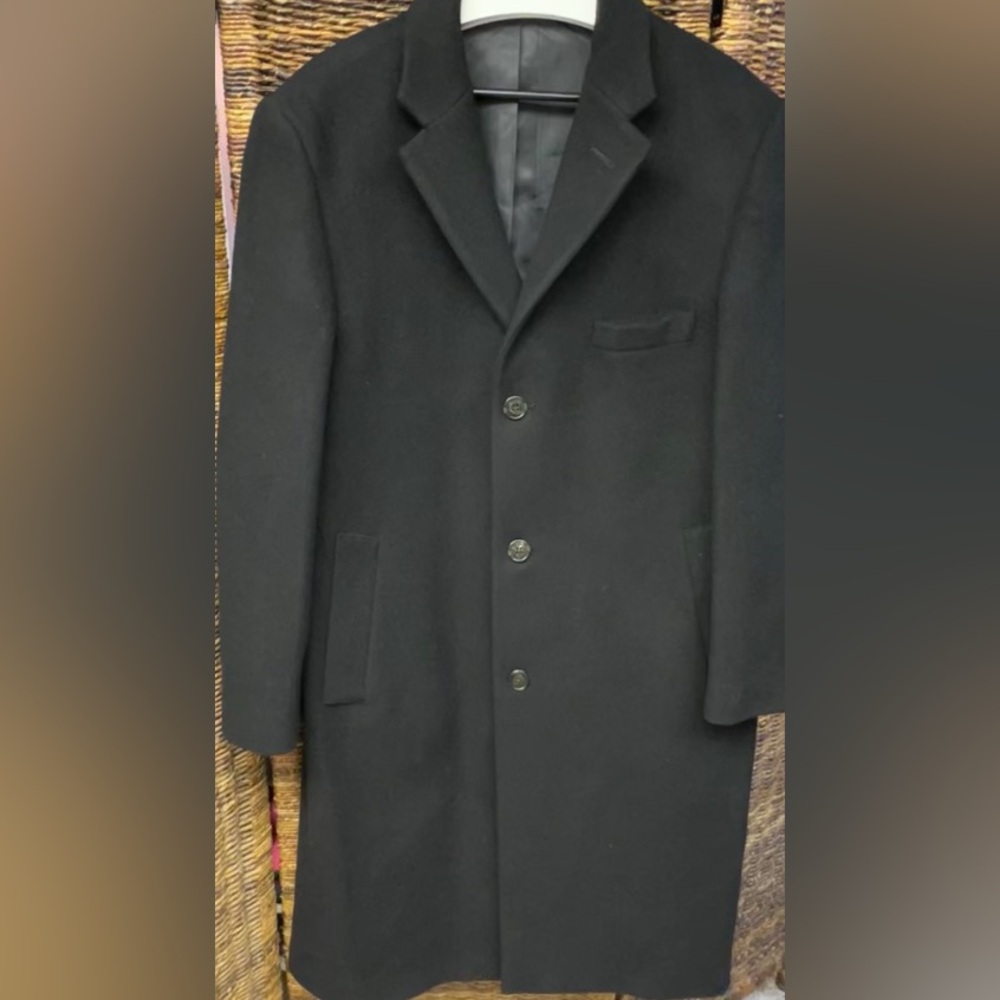 Lauren‎ Ralph Lauren Black Wool blend Coat Modern Classic- Size:42R
